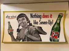 Vintage 1955 7Up Soda Print Ad Nothing Does It Like Seven-Up After School Girl picture
