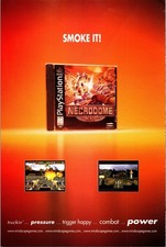 PlayStation Necrodome 1996 Vintage Magazine Ad PS1 Gaming Retro Orange Red picture