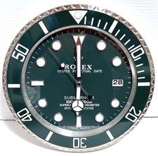 Rolex Submariner Hulk Oyster Date Dealer Collector Wall Clock 13.5