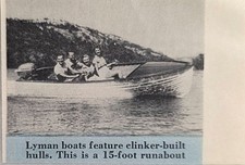 955 Magazine Photo Lyman 15-Foot Runabout Clinker-Built Boats picture