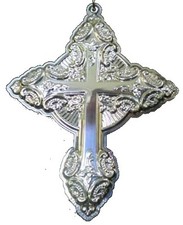 2004 Wallace Grande Baroque Cross Sterling Christmas Ornament 9th Edition picture