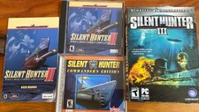 3 Vintage SSI Silent Hunter 2 3 Commanders Lot PC DVD Game IBM CD-ROM 90s Lot picture