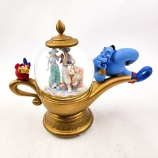 Disney Aladdin Magic Lamp Musical Snow Globe Jasmine Genie Rajah Whole New Word picture