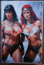 Deviant Nation Red Sonja Zena Dual Cover 20/100 picture