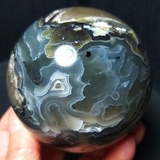 RARE 552G Natural Polished Colorful Agate stone Ball Healing Madagascar A4757 picture