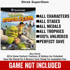 Shrek SuperSlam 100% Nintendo GameCube Memory Card Save CHEATS picture