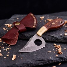 Shard Collectible Damascus Skinner Fixed Blade EDC Tool Finger Hole Scout Carry picture