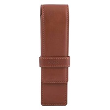 DiLoro Leather Double Pen Case Pencil Pouch Holder for Two Fountain Pens Ball... picture