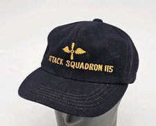 Vintage Vietnam War Attack Squadron 115 US Navy USN Blue Wool Hat Korea? 50s 60s picture