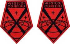 X-COM VIGILO CONFIDO EMBROIDERED MORALE PATCH | 2PC  HOOK BACK 3.5