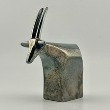 Dansk Designs Gunnar Cyren Gazelle Antelope Goat Figurine Silverplated Zinc Vtg picture