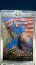1995 Fleer Marvel Metal Trading Cards - CAPTAIN AMERICA #2 of 18 GOLD BLASTER picture