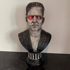 Large LED Frankenstein Bust Resin Statue Halloween Eyes Glow 20 Inches Heavy NEW picture