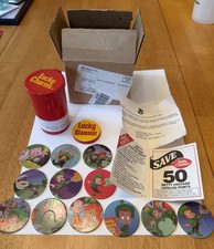 RARE 1995 Lucky Charms Complete Set Of 12 Pogs + Slammer Mail-in Cereal Premium picture