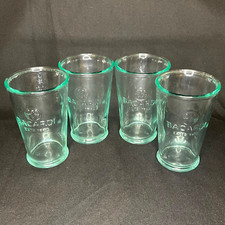 Set Of 4 Bacardi Rum Green Mojito Cocktail Glasses Embossed - NEW picture