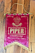 VTG. 1970's FRENCH PIPER HEIDSIECK CHAMPAGNE PROMOTIONAL SATIN WALL BANNER RARE picture