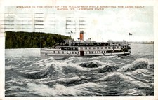 Steamer in Maelstrom, Long Sault Rapids, St. Lawrence River, 1929 Postcard picture