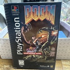 DOOM (Sony PlayStation 1, 1995) ORIGINAL CLASSIC VIDEO GAME, LONG BOX COMPLETE picture