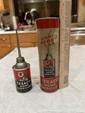 Vintage Texaco Home Lubricant Oiler Long Spout With Original Cardboard Box picture