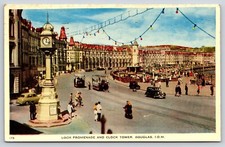 Postcard Loch Promenade And Clock Tower Douglas Isle Of Man Architecture 1958 picture