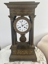 Antique Early 19th Century French Gilt Bronze Portico Mantel Clock picture