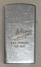 Vintage Metal Zippo, USS Spruance DD-963,  Destroyer Ship, Navy, Command Lighter picture