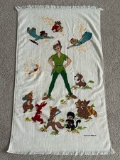 Vtg Disney Peter Pan Bath Towel EUC picture