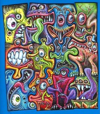 FUNNY FIENDS SER. 2 THE FIENDING 24 PIECE PUZZLE PURPLE BACK ALA  UGLY STICKERS picture
