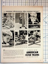 Vintage AMERICAN FLYER TRAINS Ad A.C. Gilbert Model Railroad Christmas Ephemera picture