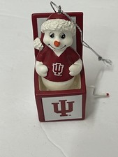 Indiana University IU Hoosiers  Christmas Jack In The Box ORNAMENT Display Decor picture