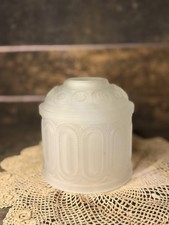 RARE Vtg Large L E Smith Moon & Stars Frosted Satin Clear Fairy Light Lamp TOP picture