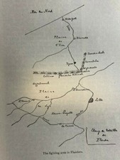 1917 World War I English Fighting Ground in France & Flanders illustrated picture