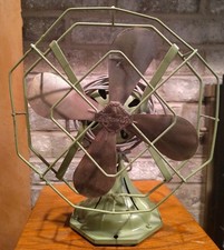 Vintage Star-Rite Electric Desk Fan Fitzgerald 1930s Art Deco Nile Green RUNS picture