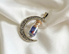 Pagan Goddess of Magick Handmade Silver Moon Pendant Silver Necklace Paranormal picture