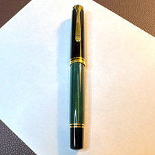 Pelikan Souveran M800 Green Striped Fountain Pen 18K Gold (F) Nib picture