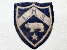 VINTAGE LODE HEATH SCHOOL BLAZER BADGE EMBROIDERED PATCH CREST SHIELD picture