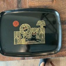 Vintage COUROC Mid Century Lion-Cat Tray-18
