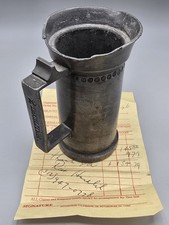 Antique 19thC Dutch Pewter 2 Deciliter Measure Pitcher The Hague Stamped Marks picture