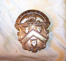 VINTAGE Wentworth Military Academy large brass school seal hat pin, 2 1/4