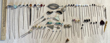 VTG Antique Late 1800s Early 1900s Lot Of 60 Assorted ~AS IS~ Victorian Hat Pins picture