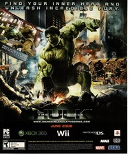 2008 The Incredible Hulk Video Game Vintage Print Ad Sega picture