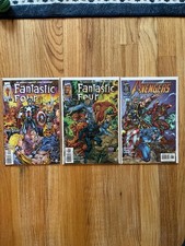 JIM LEE MARVEL COMIC LOT NM Fantastic Four #4 #5 Avengers #9 Heroes Reborn 1997 picture
