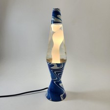 Lava Lamp Vintage 1990s 2000s Original Lite Blue White Psychedelic Swirl 16.5