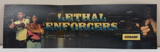 Original 1992 Konami Lethal Enforcers Translite Arcade Game Marquee Sign Overlay picture