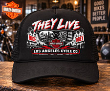 Harley-Davidson They Live Los Angeles Cycle Co. Black Trucker Hat picture