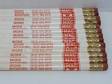 Lot Of 13 Vintage Advertising Pencils MAC Hydraulic Skokie Rockford picture