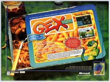 GEX - PC PS1 Sega Saturn - Vintage Original Print Ad/Poster Macaroni Promo 1996 picture