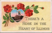1918 Lincoln's Home Old Salem IL Postcard - Rose in Heart of Illinois picture