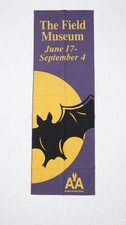 Vintage 1995 Field Museum Chicago Street Banner BATS Masters of the Night Vinyl picture