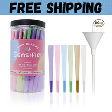100 PACK Colorful Pre Rolled Cones| King Size Rolling Paper Cone with Loader... picture